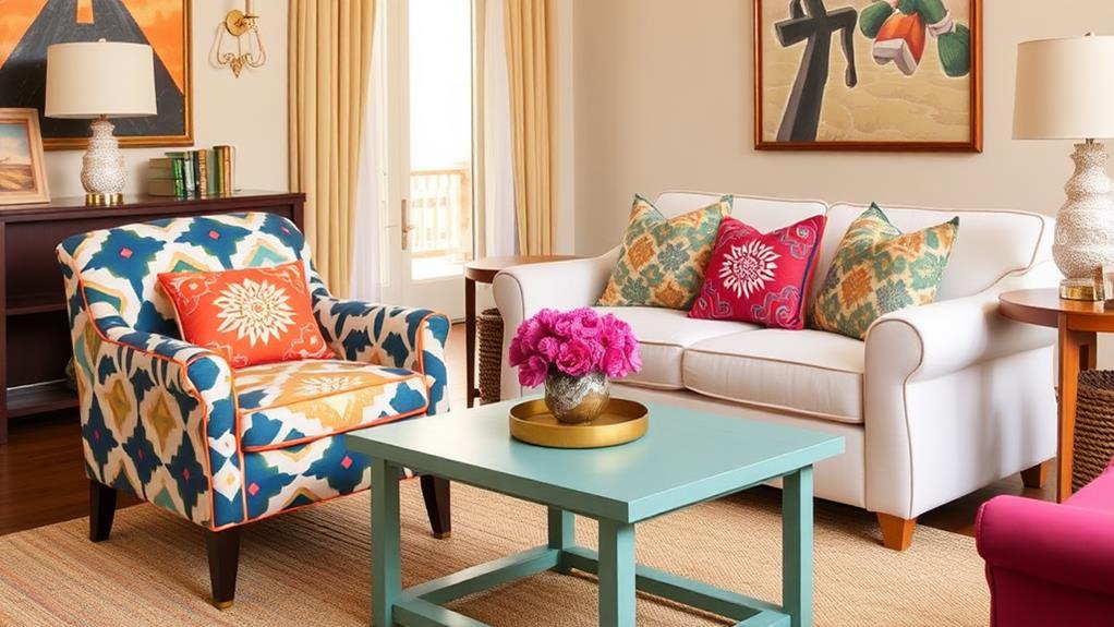 colorful decorative furniture pieces